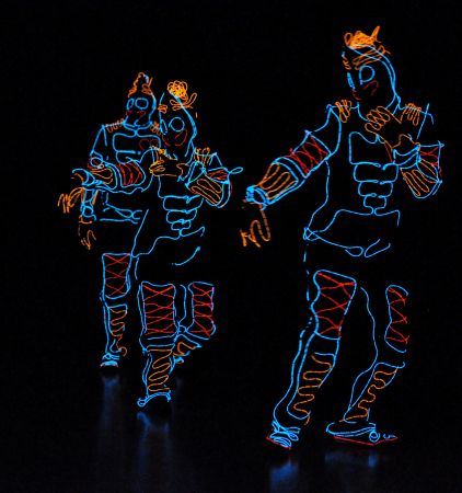 EL Wire Dance Troupe - EL-Wire Costumes Using Wireless MIDI Via XBee EL Wire Dance Troupe